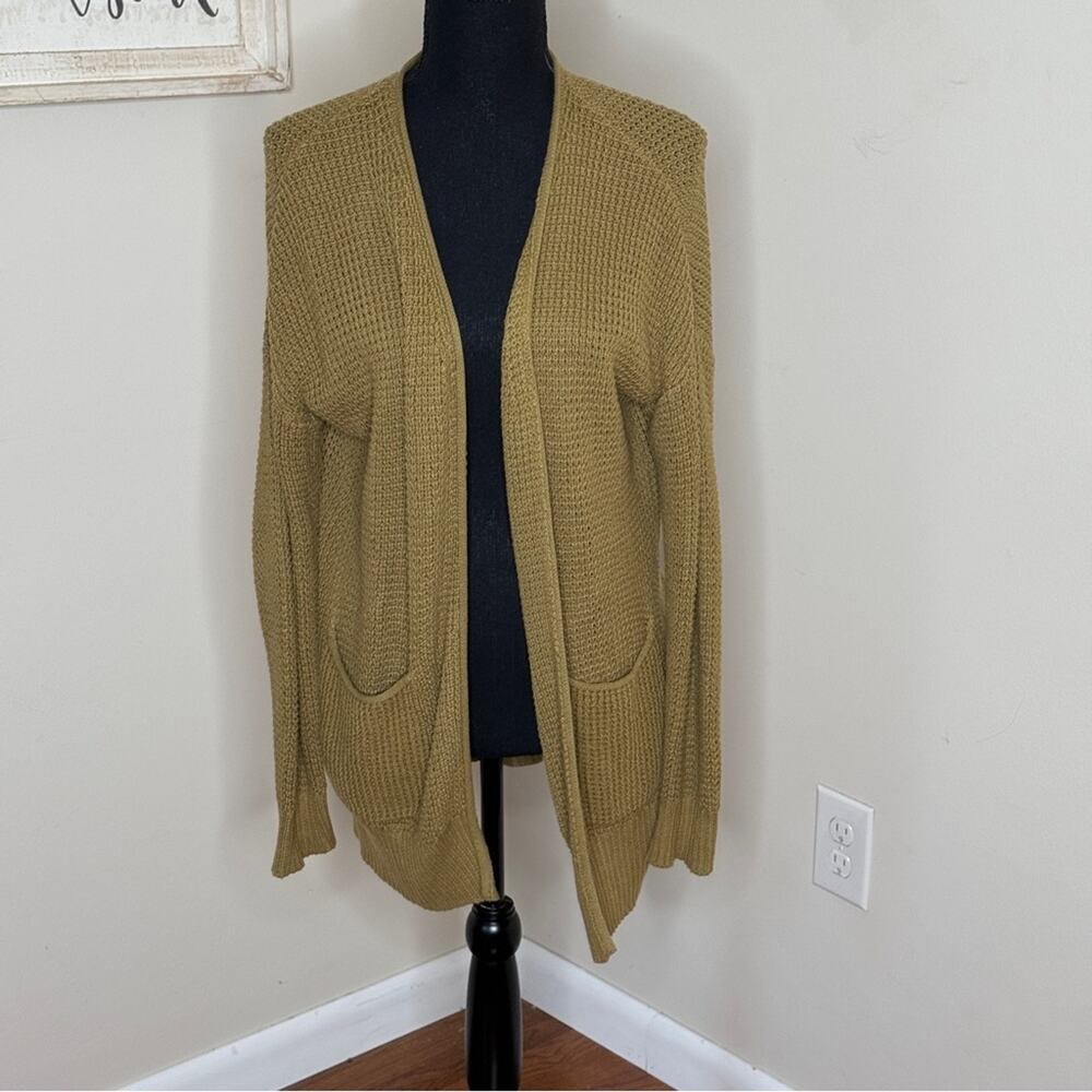 Universal Thread Green Waffle Knit Cardigan Sweater Size S